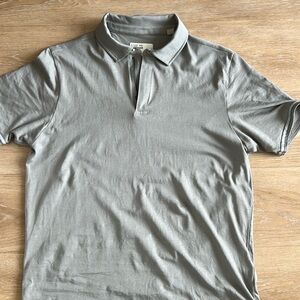 Ted Baker Men’s Polo with Embroidered Sleeve and Zip Collar/Button Closure